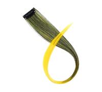 Ciuffi Capelli Extension For Capelli Sintetici Con Messa In Evidenza Colorata, Clip In Un Unico Pezzo, Parrucca Lunga E Liscia For Donna, Blu Marrone, 2 Toni Di(20)