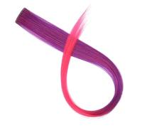 Ciuffi Capelli Extension For Capelli Sintetici Lunghi Lisci Con Riflessi Arcobaleno, Finti, Una Clip In Un Pezzo For Da Donna, Rosa, Viola, Rosso(56H)