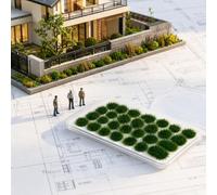 Ciuffi di erba statica, dimensioni irregolari, per modellismo fai da te | Materiali di base del terreno del paesaggio, vegetazione realistica di simulazione di plastica per giochi di guerra da tavolo