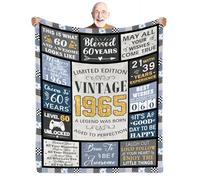 CIUGOIG Coperta per il 60° Compleanno da Uomo 152x152 cm - Regalo di Compleanno per Uomini di 60 Anni - Idee Regalo Divertenti per il 60° Compleanno per Marito, Papà, Nonno, Fratello, Amico - Coperta