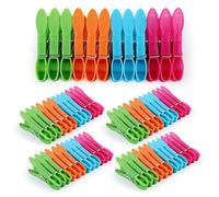Ciusdkler 60 pezzi mollette per bucato, mollette bucato colorate in 4 colori, mollette in plastica, porta mollette bucato da esterno per asciugamani, vestiti, calzini
