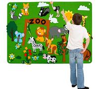 CIVG Lavagna in Feltro per Bambini, Zoo Animal Story Board Set, Giocattolo Educativo Interattivo Prescolare, Regalo di Compleanno (Zoo)