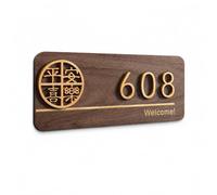 Civico per, Pace/Legno A; 30x13cm | Decorazione acrilica, Targhetta , Montaggio piastrelle, Per decoratori interni