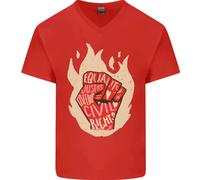 Civile Diritti Nero Vive Materia Lgbt Libertà Uomo Scollo A V Cotone T-Shirt