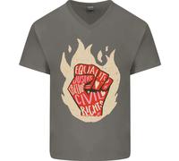 Civile Diritti Nero Vive Materia Lgbt Libertà Uomo Scollo A V Cotone T-Shirt