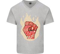 Civile Diritti Nero Vive Materia Lgbt Libertà Uomo Scollo A V Cotone T-Shirt