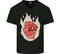 Civile Diritti Nero Vive Materia Lgbt Uguaglianza Uomo Scollo A V Cotone T-Shirt