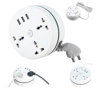 Civiliank Universal Power Strip, 5.9/9.2ft Extension Cord Retractable Power Strip with 3 Outlets and 3 USB Ports, Retractable Plug Power Strips for Office,Travel, Hotel, Dormitory, Home (9.2ft / 2.8m)