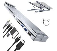 Civilized 8-in-1 USB-C Laptop Stand, Civilized 5-in-1 USB-C Laptop Stand, with 4K HDMI, 2 USB 3.0, Pd 100w, Universal for Home Offices, Corporate Desks, and Cafés (8 in 1)