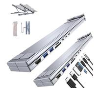 Civilized 8-in-1 USB-C Laptop Stand, Miracle/Civilized 8-in-1 USB-C Laptop Stand, with 4K HDMI, 2 USB 3.0, Pd 100w, Universal for Offices, Corporate Desks, Cafes (2PCS)