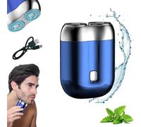 Civilizek Shaver,Mini Dual-Head Electric Shaver,Upgrade Pocket Shaver,Mini Portable Electric Shaver for Men,Wet & Dry Use,for Home, Travel (Blue)