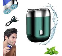 Civilizek Shaver,Mini Dual-Head Electric Shaver,Upgrade Pocket Shaver,Mini Portable Electric Shaver for Men,Wet & Dry Use,for Home, Travel (Green)