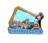 Civitavecchia Lazio Italia Magnete Frigorifero Magnete in Legno 3D Luoghi di Viaggio Da Collezione Souvenir Decorazione Fatto a Mano -2416