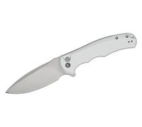 CIVIVI Manico in Alluminio Argento Lama Nitro-V Satinata Blocco a Pulsante C18026E-2