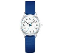 CIVO Orologio Bambino Bambina Analogico: Facile da Leggere Quadrante Chiaro con Numeri e 3 Lancette Orologio di Apprendimento Cinturino Silicone Blu - Regalo per Ragazzi Adolescente 6-14 Anni