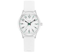 CIVO Orologio Bambino Bambina Analogico: Facile da Leggere Quadrante Chiaro con Numeri e 3 Lancette Orologio di Apprendimento Cinturino Silicone Bianco - Regalo per Ragazze Adolescente 6-14 Anni