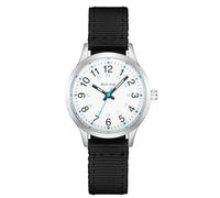 CIVO Orologio Bambino Bambina Analogico: Facile da Leggere Quadrante Chiaro con Numeri e 3 Lancette Orologio di Apprendimento Cinturino Nylon Nero - Regalo per Ragazze Adolescente 6-14 Anni