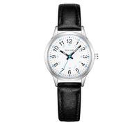 CIVO Orologio Bambino Bambina Analogico: Facile da Leggere Quadrante Chiaro con Numeri e 3 Lancette Orologio di Apprendimento Cinturino Pelle Nero - Regalo per Ragazze Adolescente 6-14 Anni