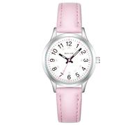 CIVO Orologio Bambino Bambina Analogico: Orologio da Polso Bambini 5-12 Anni Cinturino Pelle Rosa - Facile da Leggere Orologi Ragazzo Ragazza Regalo Bambina