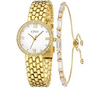CIVO Orologio da Donna con Bracciale Abbinato: Elegante Orologio al Quarzo | Analogico con Lunetta Cristalli Scintillanti, Gioiello Chic per Mamma, Moglie, Figlia, Compleanno, Natale Festa della Mamma