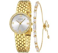 CIVO Orologio da Donna con Bracciale Abbinato: Elegante Orologio al Quarzo | Analogico con Lunetta Cristalli Scintillanti, Gioiello Chic per Mamma, Moglie, Figlia, Compleanno, Natale Festa della Mamma