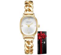 CIVO Orologio Donna Analogico Oro: Vintage Ovale Quadrante Impermeabile Orologi con Cinturino in Acciaio Inossidabile - Elegante Orologio da Donna Regalo per Orologi per Outfit per Tutti i Giorni