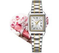 CIVO Orologio Donna Bicolore Acciaio: Quadrante Quadrato Piccolo per Donne con Polsi Sottili - Design Vintage per Abiti Formali da Indossare Ogni Giorno