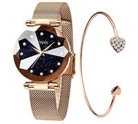 CIVO Orologio Donna Cielo Stellato | Bracciale a Maglie Milanesi con Cristalli | Elegante e Impermeabile | Regalo Moda