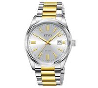CIVO Orologio Uomo Acciaio Oro: Analogico Impermeabile Orologio da Polso Quarzo Luminoso - Elegante Regalo Uomo