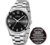 CIVO Orologio Uomo Regali Elegante: Orologio da Polso Analogico Impermeabile in Acciaio Inossidabile - Classico Casual Moda Orologi per Uomo