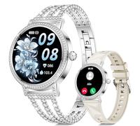 CIVO Smartwatch Donna Fitness Sport: Argento Rotondo Smart Watch Chiamate e Whatsapp - Impermeabile IP67 Compatibile Android iOS - Scelta di Regali per Natale e San Valentino