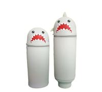 CiwDehuanle 2-In-1 Carino Cartoon Panda Astuccio Rosa, Organizzatore Multifunzionale - Astuccio Legami Per Le Ragazze, Adatto Agli Studenti, Borsa Cartoon & Sac À Stylos Kawaii Per Scuole (Shark)