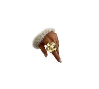 CIWEAI Oro Grande Fiore Perle Dichiarazione Anelli per le Donne Costume Unico Floreale Aperto Grande Knuckle Anello Vintage Oversize Non ossidante Dito Gioielli Regali, Zinco, Nessuna pietra preziosa
