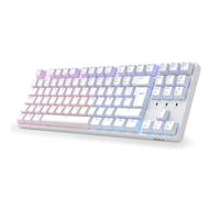 CIY X77 Tastiera Gamer Meccanica RGB Retroilluminata, Tastiera Gaming cablata con Switch Blu, AZERTY Francese, 88 Tasti Anti-Ghosting, Programmabile, Hot swappable per Windows PC (bianco)