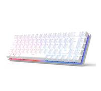 CIY X79 Tastiera senza Fili Meccanica 65% AZERTY FR Hot Swappable Pannello in Lega di alluminio CNC (Interruttore Rosso Evo) Bianco