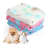 CIYIN 3 Pezzi Coperta Cane, Copertina per Animali,Copertina Cane Lavabile,Animali Domestici Coper tina Gatto,Coper tina per Cani Gatti Piccola e Media Taglia (Bianco, rosa, blu, 104x76cm)
