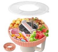CIYIN Snackle Box, Vassoio in Silicone per Snack, Vassoio per Stanley Cup Accessori, Piatto da Spuntino con Coperchio per Stanley Cup 40 oz, per Feste, Viaggi e Pasti Quotidiani