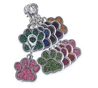 CIYODO 10pezzi Pendenti Zampa Cane Colorati Con Glitter Ciondoli in Lega Resistente Per Gioielli Fai Da Te Decorazioni Per Borse e Portachiavi Accessori Regalo Per Amanti Cani Mix Rosa