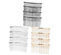 CIYODO 12 Pezzi Pettini Laterali in Metallo Denti per Accessori Fai Te Eleganti in Oro Bianco e Nero Resistenti e Antiruggine per Acconciature Sposa e Speciali