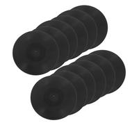 CIYODO 12 Pezzi Sottobicchieri in Abs Nero Resistenti al Calore Design Retrò per Tazze e Bicchieri Protezione per Amanti della Musica e Uso Quotidiano