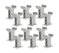 CIYODO 15 Pezzi Supporti Ponte Ferroviario in Plastica Grigia Blocchi Multilivello per Binari Trenini Giocattolo e Tavoli in Accessori Compatibili con Tutti i Marchi Principali