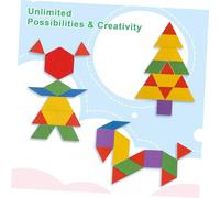 CIYODO 155 Puzzle Legno Educativo Blocchi Geometrici Colorati con Sacchetto Giochi Montessori per Sviluppo Creatività e Coordinazione Mano Occhio