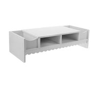 CIYODO 1pezzi Rialzo Monitor Creativo Bianco Supporto Multifunzionale Per Scrivania Organizer Per Ufficio e Casa Ottimizza Lo Spazio Di Lavoro Con Portaoggetti Per Occhiali Telecomandi e