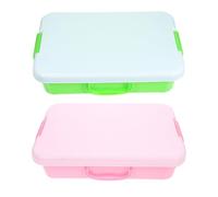 CIYODO 2 contenitori sensoriali vuoti: contenitore di stoccaggio portatile - sabbiera con coperchio per bambini - vassoio di gioco impilabile in plastica per giocattoli, arti e mestieri e sabbia