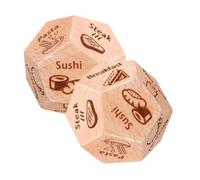 CIYODO 2 Dadi in Legno Per Decisione Cibo Minuscoli Dadi Da Gioco Multifaccia Per Feste Società Giocattolo Accessori Amici Compagni Classe