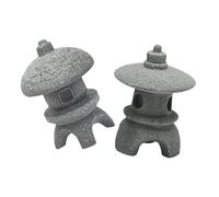 CIYODO 2 Miniature Giapponesi Pietra per Decorazioni Bonsai e Lanterna Stone da Esterno per Atmosfera Tranquilla e Design