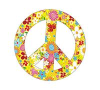 CIYODO 2 Pezzi Adesivo Simbolo Pace Floreale Decorazione Creativa Per Auto Decalcomania Fai Da Te Materiale Resistente Facile Attaccare Rimuovere Riutilizzare