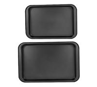 CIYODO 2 Pezzi Bakeware Teglia per Torrone Utensili da Cucina Teglia per Pizza Tortiera Rettangolare Panne da Forno Tortiera Domestica Pentole da Cucina Rivestimento Antiaderente Nero