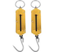 CIYODO 2 pezzi Bilancia Meccanica Portatile con Gancio Robusto senza Batterie Impugnatura Ergonomica per Pesare Bagagli Frutta e Pesce Scala Chiara e Resistente per Uso Domestico e