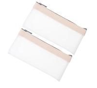 CIYODO 2 pezzi Borsa Trasparente per Soldi con Zip Pochette Organizzatrice per Contanti e Piccoli Oggetti Portamonete Resistente e Pratica per Deposito Bancario Colore Bianco